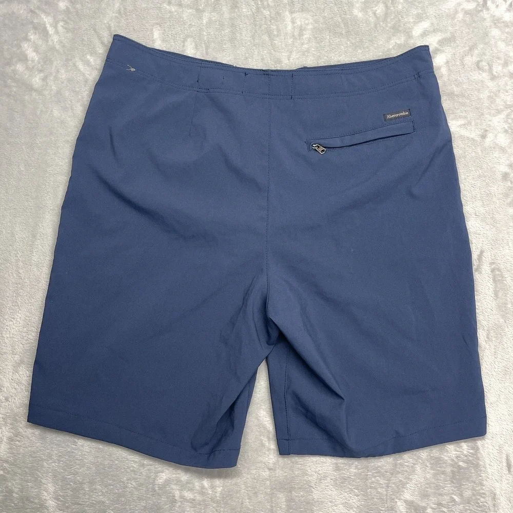 Abercrombie &‎ Fitch Shorts Mens 32 Blue Mesh Lined Stretch Board Surf Surfing